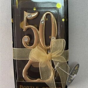 Gold 50th Anniversary Bottle Opener
